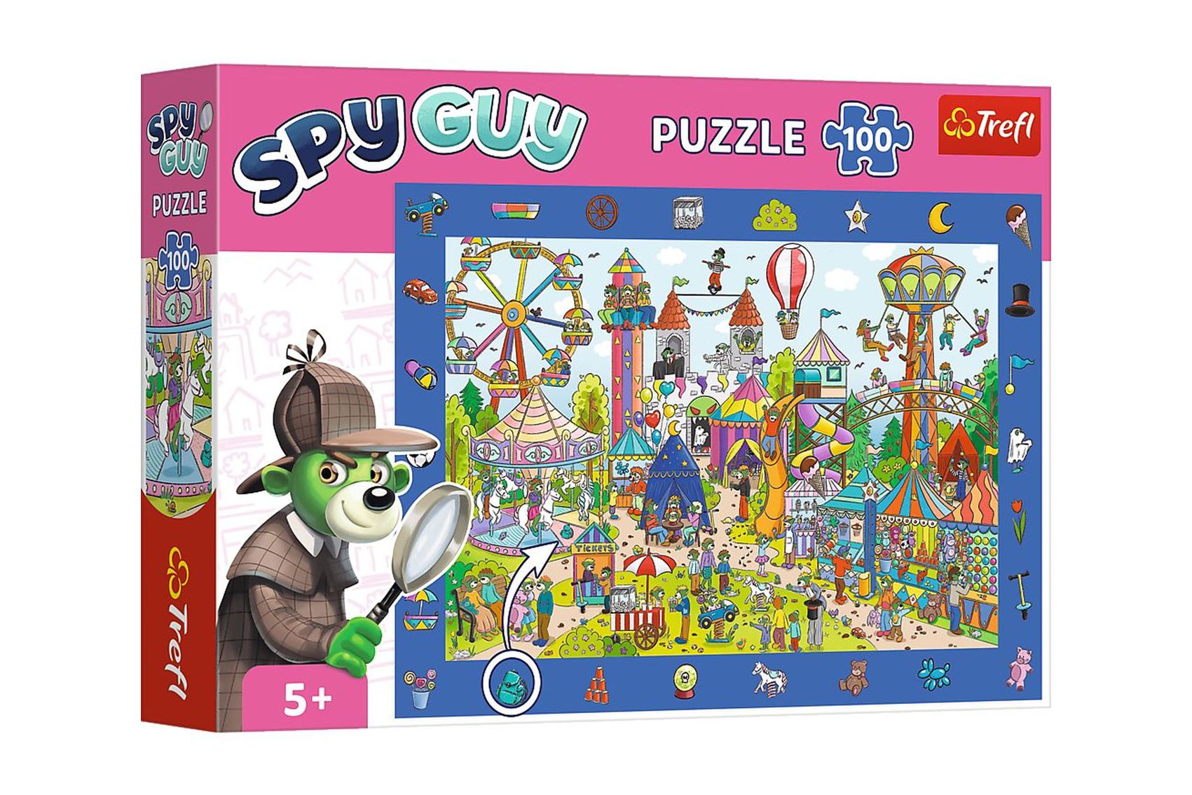 Trefl Puzzle Spy Guy - Zábavní park 18,9x13,4cm 100 dílků v krabici 33x23x6cm
