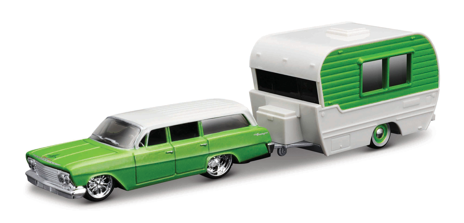 Maisto - Design Tow &amp; Go, 1962 Chevrolet Biscayne Wagon Classic Craft, 1:64