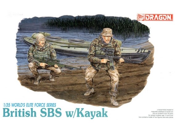 Dragon Model Kit figurky 3023 - BRITISH SBS w/KAYAK (1:35)