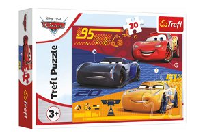 Trefl Puzzle Auta před závodem/Cars 3 Disney 27x20cm 30 dílků v krabičce 21x14x4cm