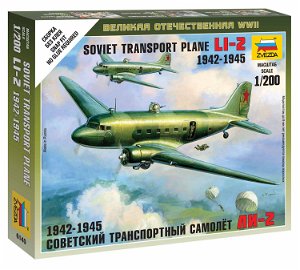 Zvezda Wargames (WWII) letadlo 6140 - LI-2 Soviet Transport Plane (1:200)