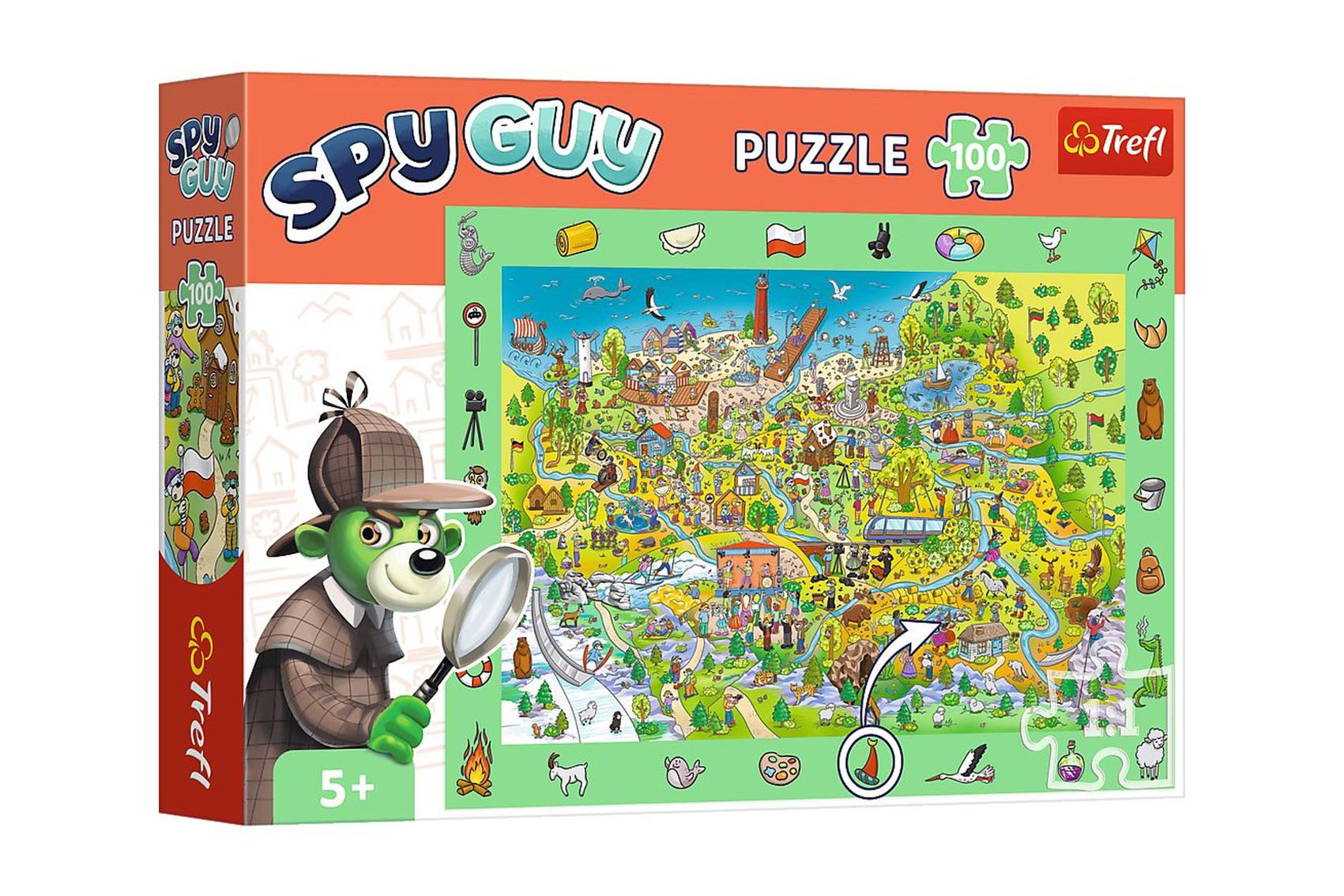 Trefl Puzzle Spy Guy - Polsko 18,9x13,4cm 100 dílků v krabici 33x23x6cm