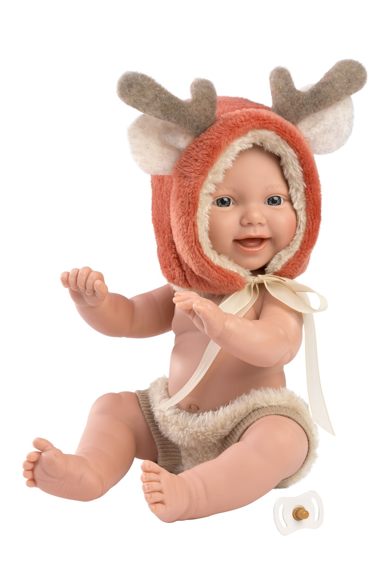 Rappa Llorens 63202 NEW BORN CHLAPEČEK - realistická panenka miminko s celovinylovým tělem 31 cm