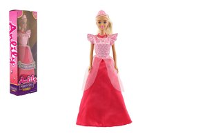 Teddies Panenka princezna Anlily plast 28cm červená v krabici 10x32x5cm
