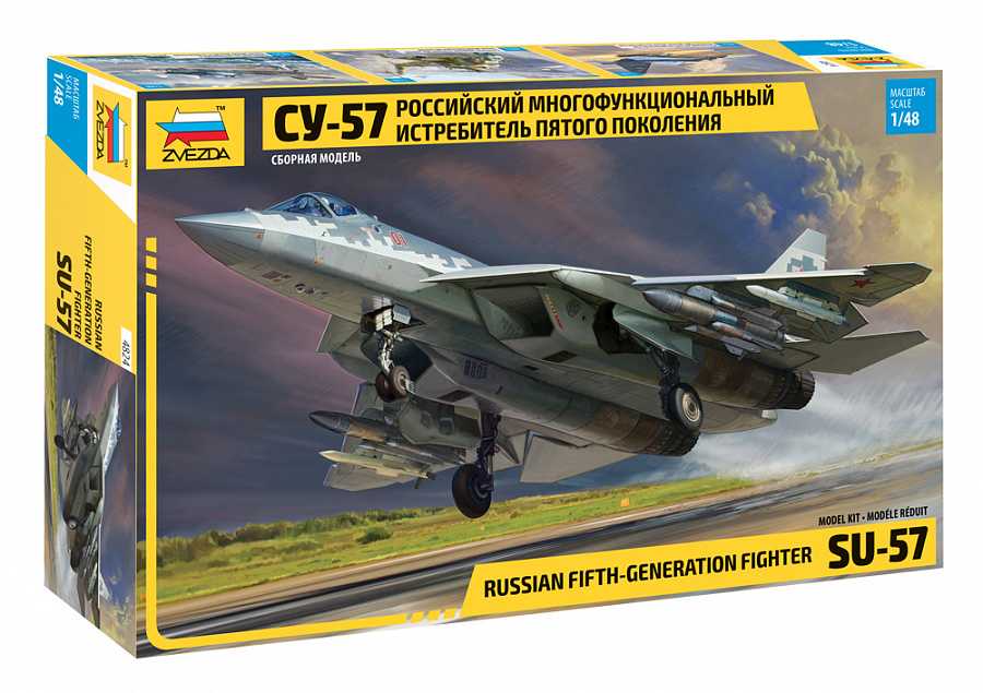Zvezda Model Kit letadlo 4824 - Suchoi SU-57 (1:48)