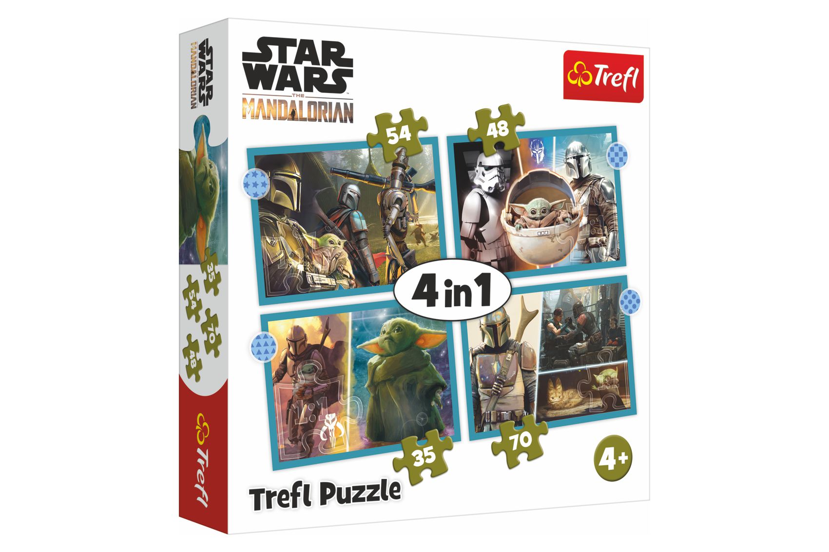 Trefl Puzzle 4v1 Mandalorian/Star Wars 28,5x20,5cm v krabici 28x28x6cm