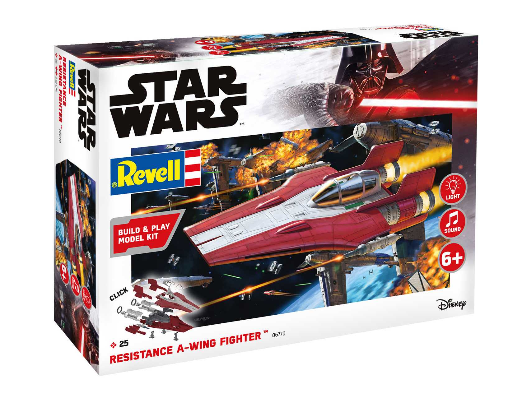 Revell Build & Play SW 06770 - Resistance A-wing Fighter, red (světelné a zvukové efekty) (1:44)