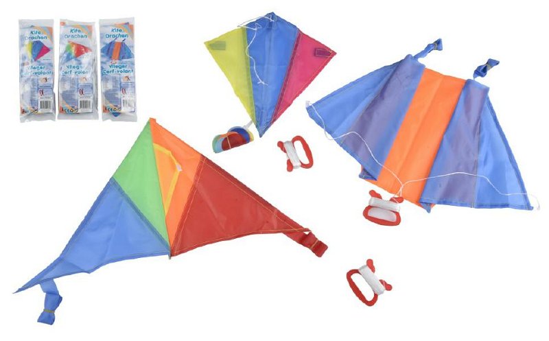 Teddies Drak létající polyester 45x25cm/25x28cm/46x28cm barevný v sáčku, různé druhy