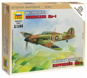 Zvezda Wargames (WWII) letadlo 6173 - British Fighter "Hurricane Mk-1" (1:144)