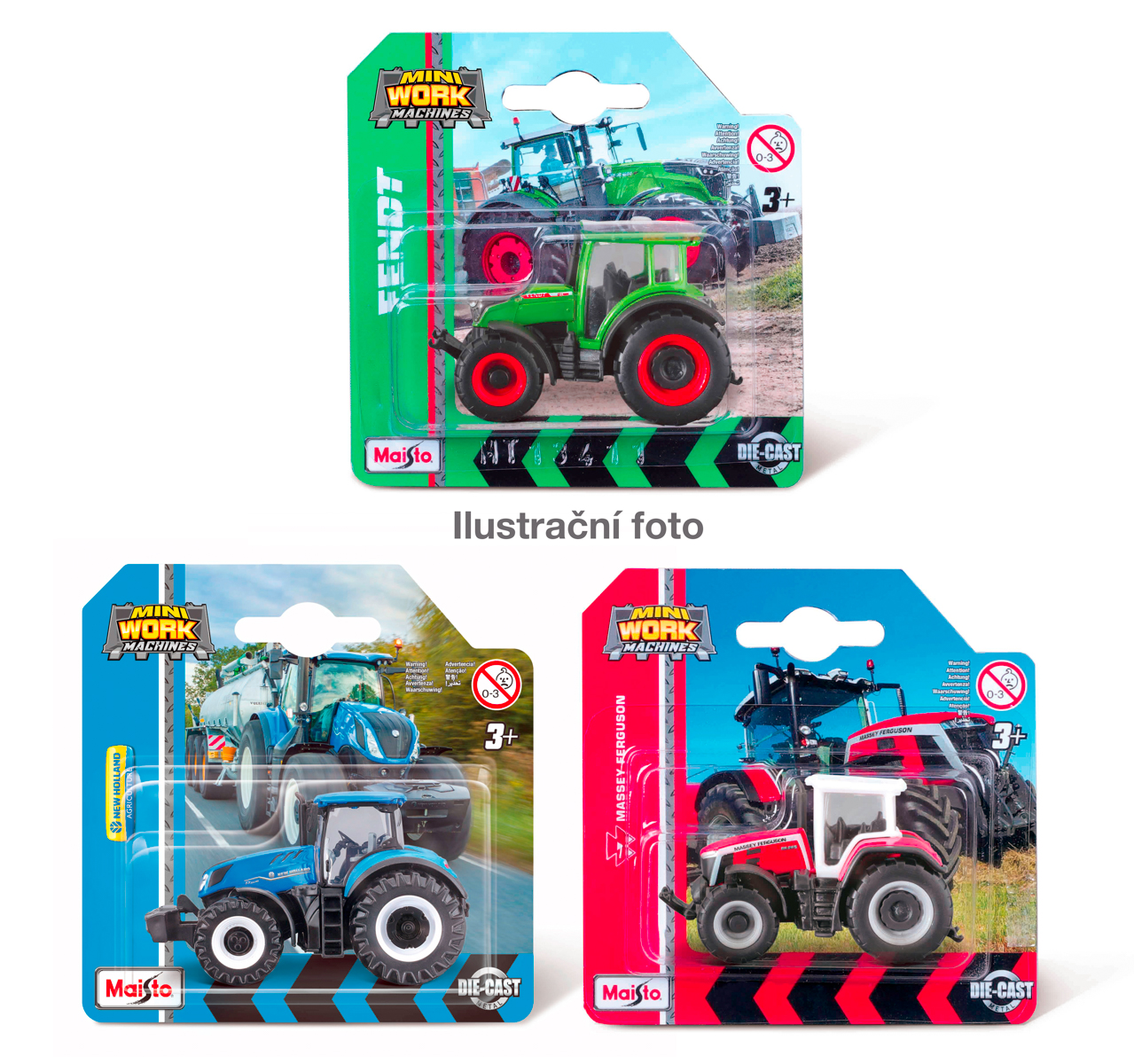 Maisto M. Mini Work Machines Tractors 3´´, assort, blister