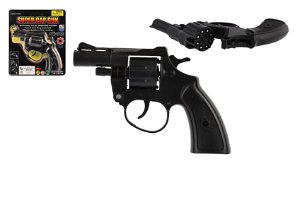 Teddies Revolver/pistole na kapsle 8 ran plast 13cm na kartě 15x18x2cm