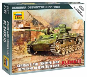 Zvezda Wargames (WWII) tank 6162 - Panzer III Flamethrower Tank (1:100)
