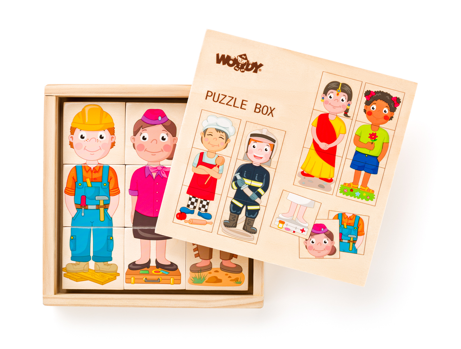Woody Puzzle Ľudia a povolania z celého sveta v dr. krabičke