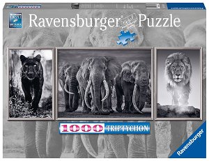 Ravensburger Panter, slon a lev 1000 dílků Panorama Triptychon