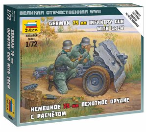 Zvezda Wargames (WWII) figurky 6156 - German 75mm Infantry Gun (1:72)