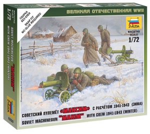 Zvezda Wargames (WWII) figurky 6220 - Soviet Machine-gun with Crew (Winter Uniform) (1:72)