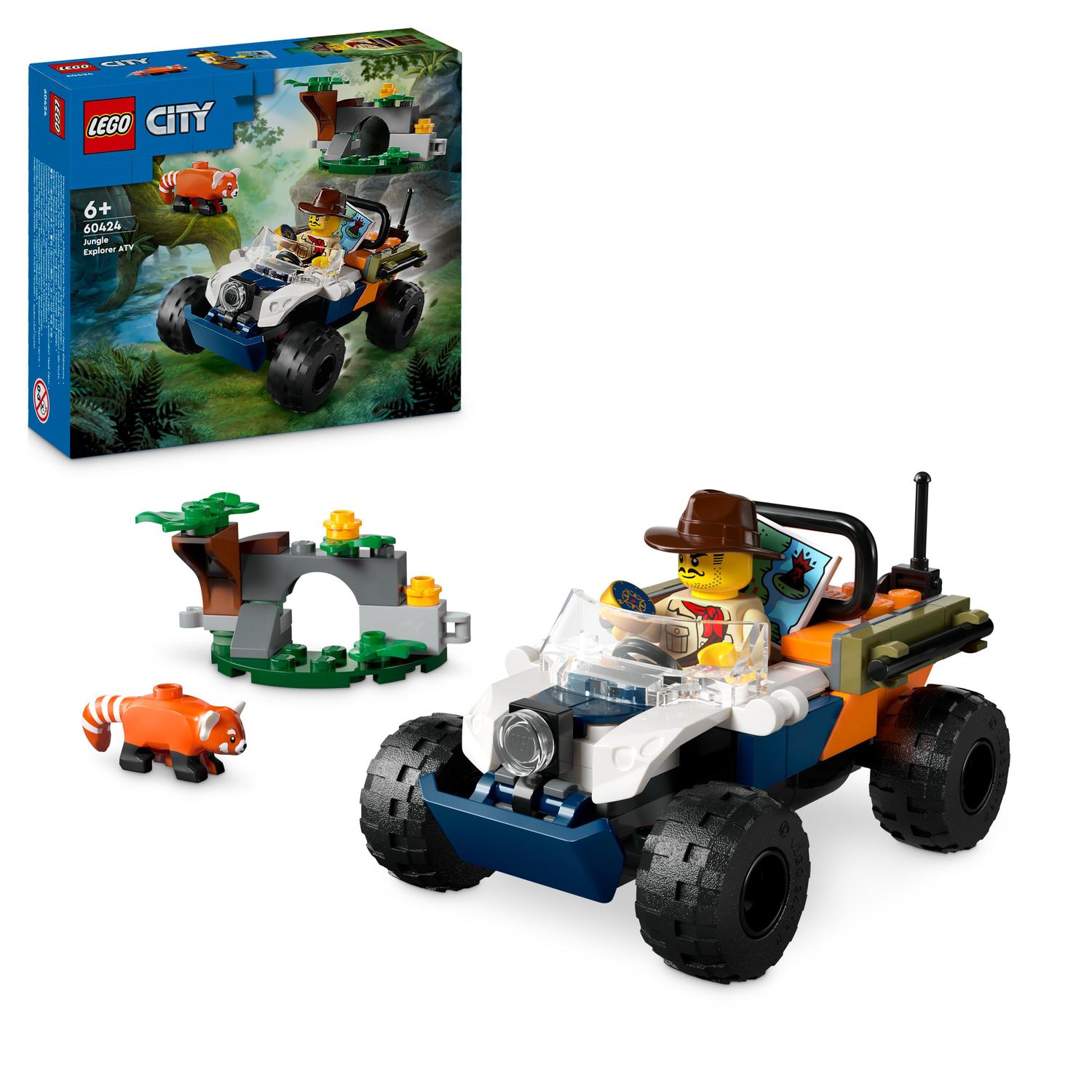 LEGO City 60424 Čtyřkolka na průzkum džungle – mise panda červená