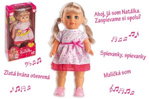 Teddies Panenka Natálka chodiaca a slovensky  spievajúca, plast 42cm na batérie so zvukom v krabici 21x44x11cm