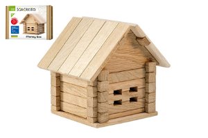 Teddies Stavebnice dřevěný dům 37 dílků v krabici 22x16,5x6cm