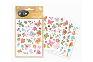 Tetování Motýli a květiny 10,5x15cm 4 listy v sáčku