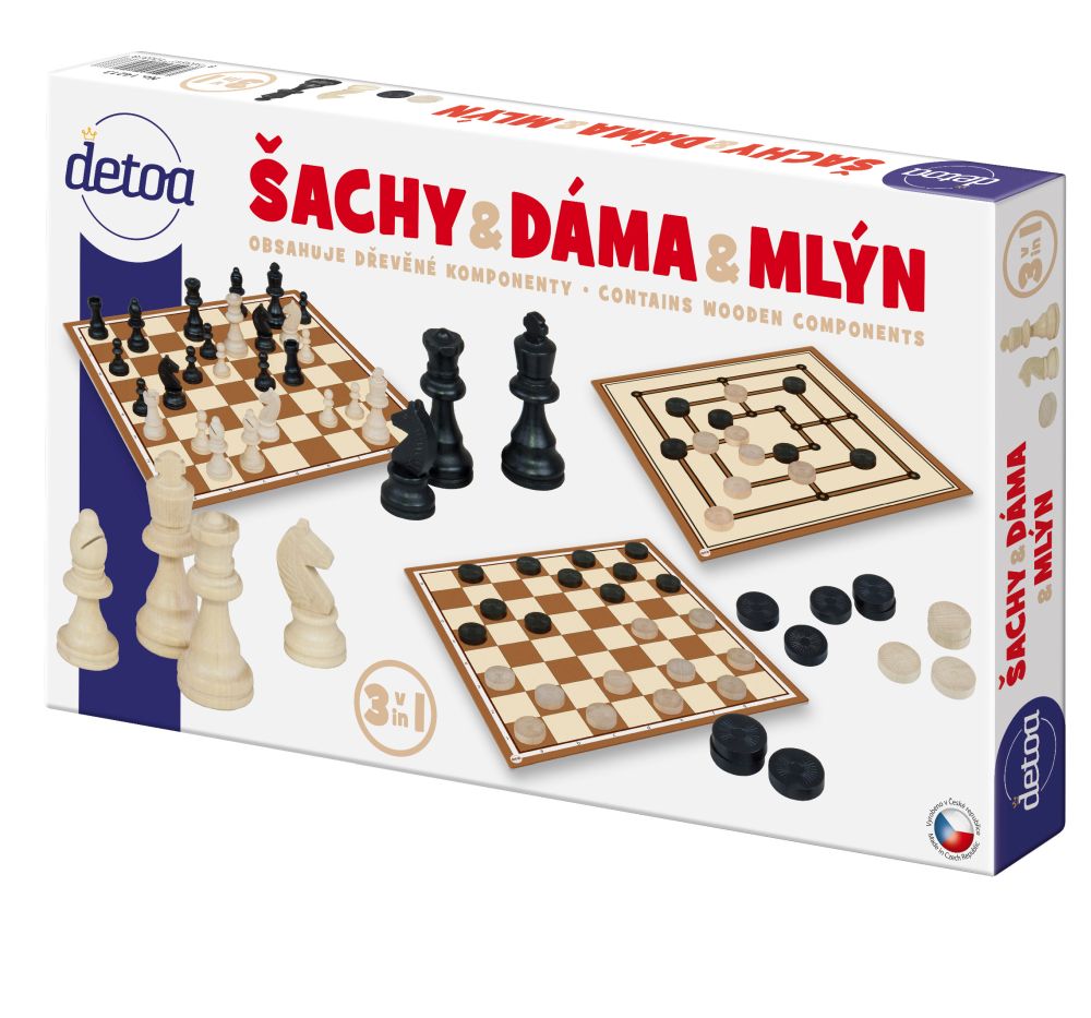 Detoa Hry Detoa Šachy a Dáma dřevěné