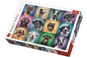 Trefl Puzzle Legrační psí portréty 1000 dílků 68,3x48cm v krabici 40x27x6cm