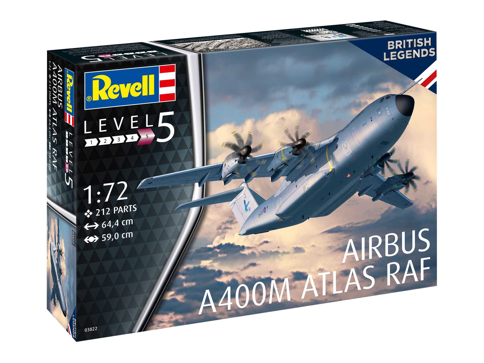 Revell Plastic ModelKit letadlo 03822 - Airbus A400M Atlas „RAF“ (1:72)