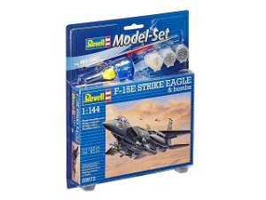 Revell ModelSet letadlo 63972 - F-15E Strike Eagle & bombs (1:144)