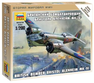 Zvezda Wargames (WWII) letadlo 6230 - British Bomber Bristol Blenheim IV (1:200)