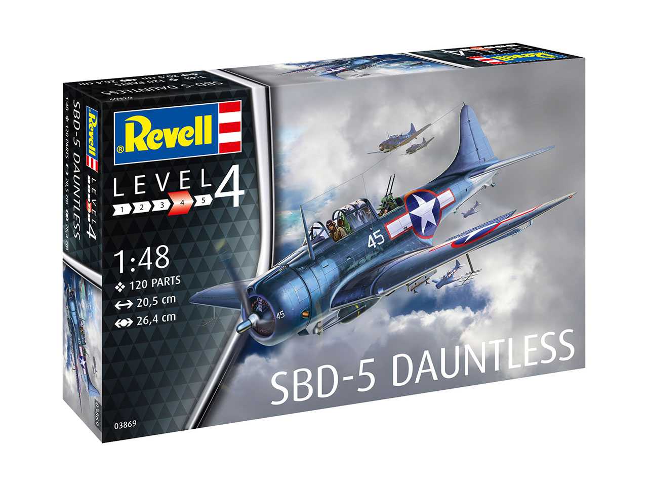 Revell Plastic ModelKit letadlo 03869 - SBD-5 Dauntless Navyfighter (1:48)