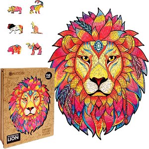 Puzzler dřevěné barevné puzzle - Tajemný lev