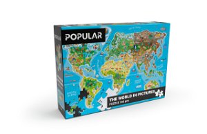 POPULAR Puzzle - Mapa světa, 160 ks - AN
