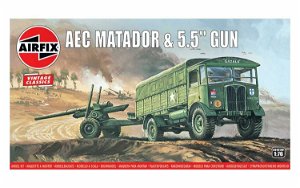 Airfix Classic Kit VINTAGE military A01314V - AEC Matador & 5.5" Gun (1:76)
