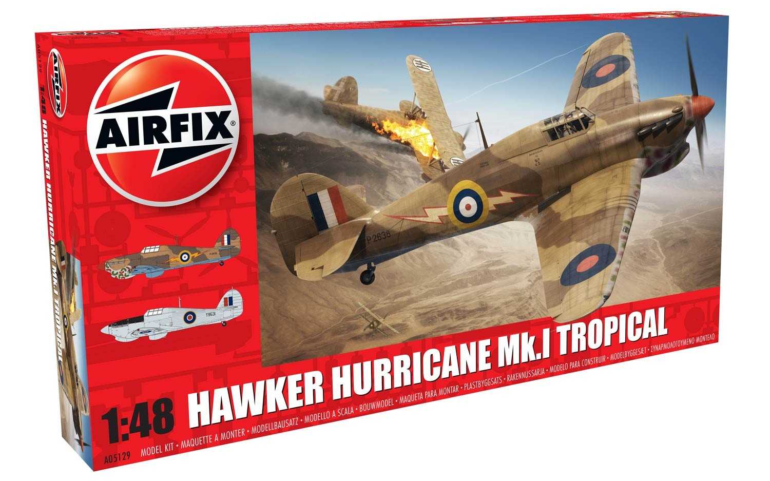 Airfix Classic Kit letadlo A05129 - Hawker Hurricane Mk1 - Tropical (1:48)