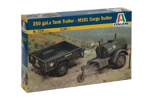 Italeri Model Kit military 0229 - 250 GAL.S TANK TRAILER - M101 CARGO TRAILER (1:35)