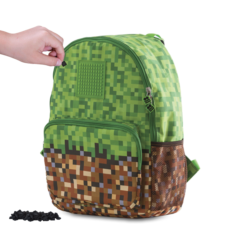 PIXIE CREW volnočasový batoh zeleno-hnědý malý panel