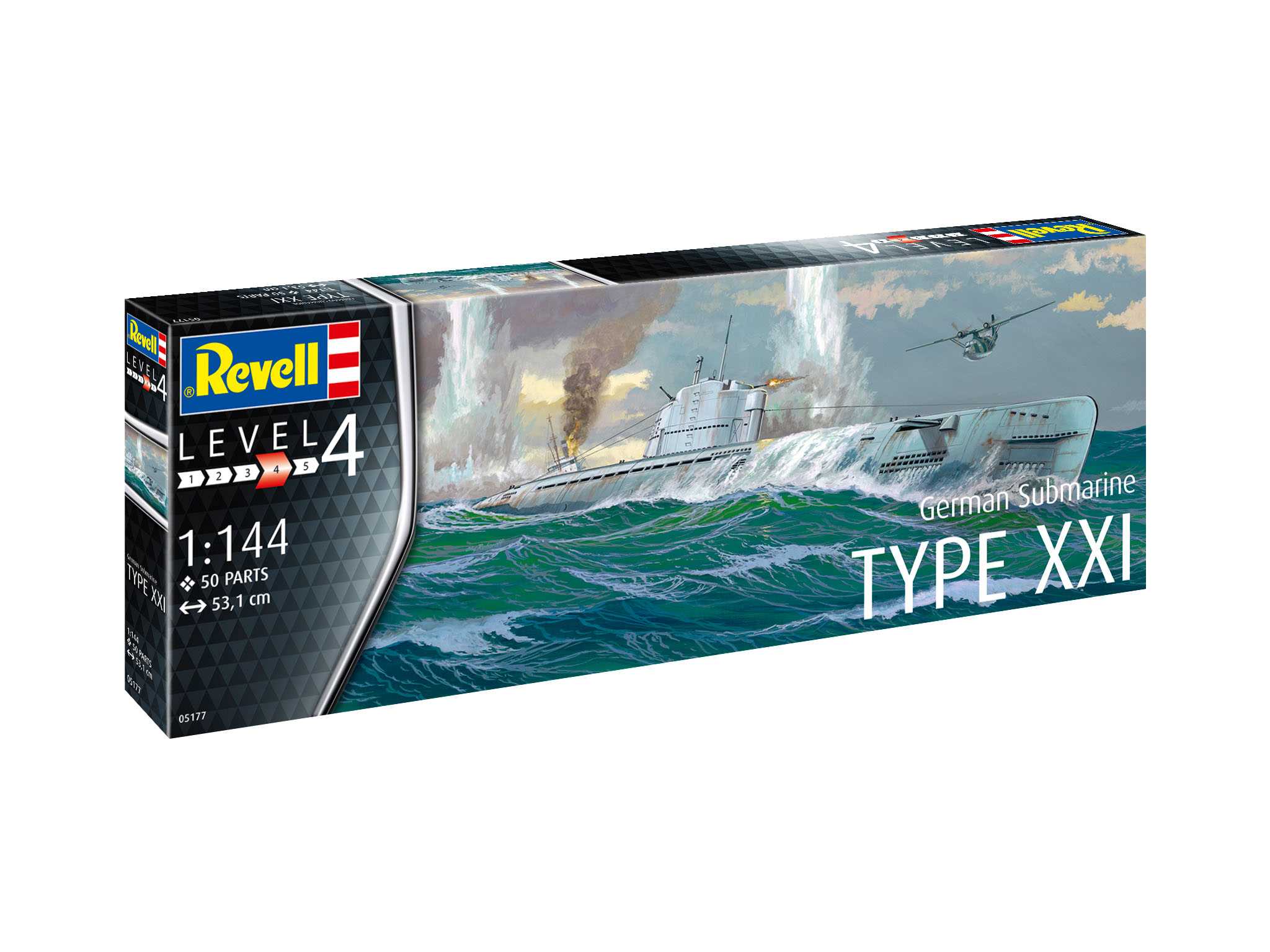 Revell Plastic ModelKit ponorka 05177 - German Submarine Typ XXI (1:144)