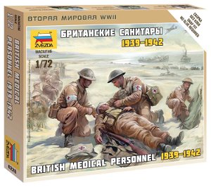 Zvezda Wargames (WWII) figurky 6228 - British Medic Team (1:72)