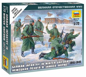 Zvezda Wargames (WWII) figurky 6198 - German Infantry (Winter Uniform) (1:72)