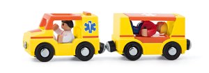 Woody Autíčka k vláčkodráze - Ambulance, 4ks