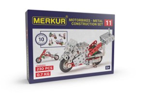MERKUR - Stavebnice Merkur 011 Motocykl, 222 dílů, 10 modelů
