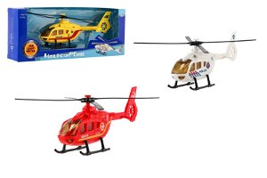 Teddies Vrtulník/Helikoptéra záchranných složek kov/plast 18cm 3 druhy v krabičce 26x10x5cm