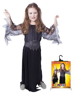 Rappa Dětský kostým černá čarodějnice/Halloween (S)