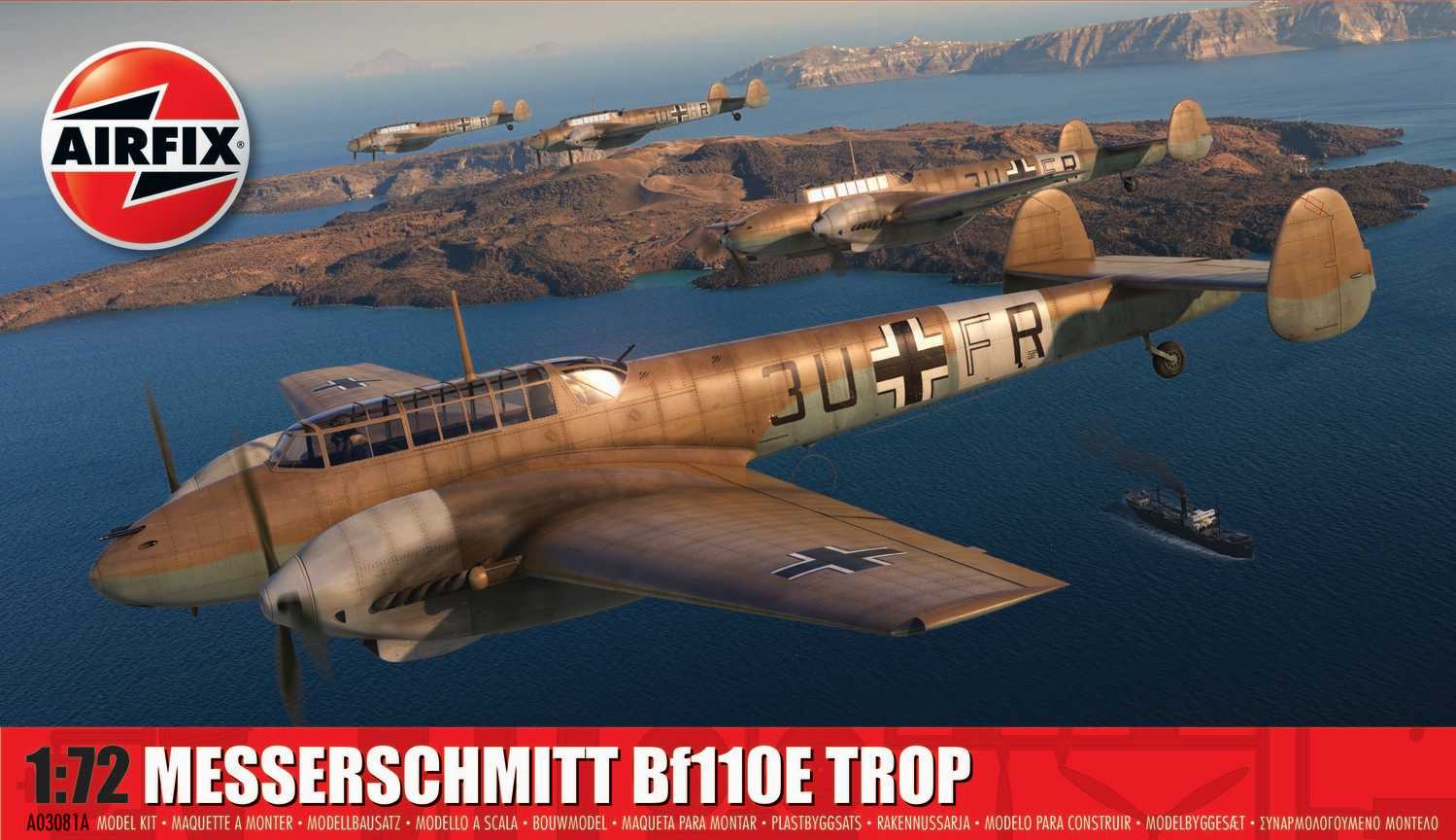Airfix Classic Kit letadlo A03081A - Messerschmitt Bf110E/E-2 TROP (1:72)