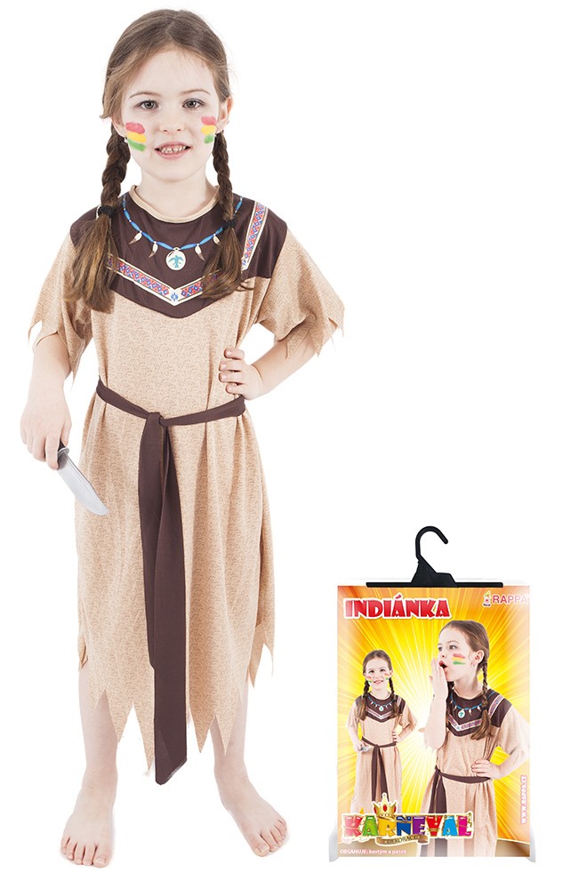 Rappa Dětský kostým Indiánka s páskem (S)