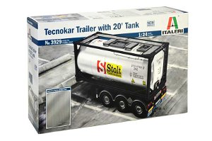 Italeri Model Kit návěs 3929 - TECNOKAR TRAILER WITH 20' TANK (1:24)