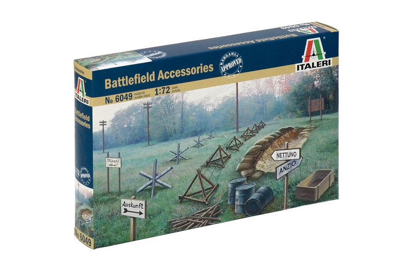 Italeri Model Kit doplňky 6049 - WWII - BATTLEFIELD ACCESSORIES (1:72)