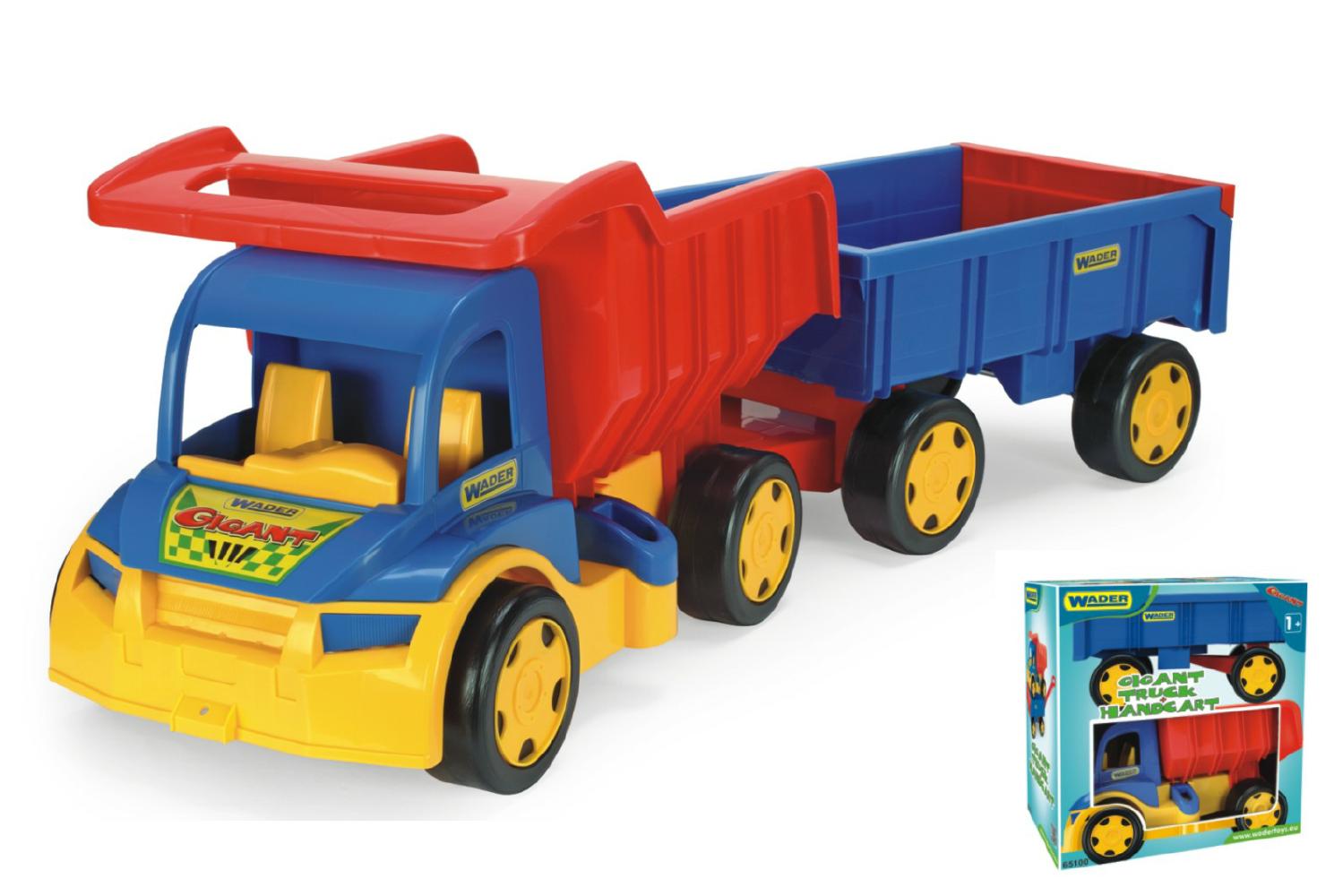 Wader Auto Gigant truck + dětská vlečka plast 55cm v krabici