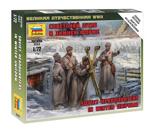 Zvezda Wargames (WWII) figurky 6231 - Soviet headquarters in winter uniform (1:72)