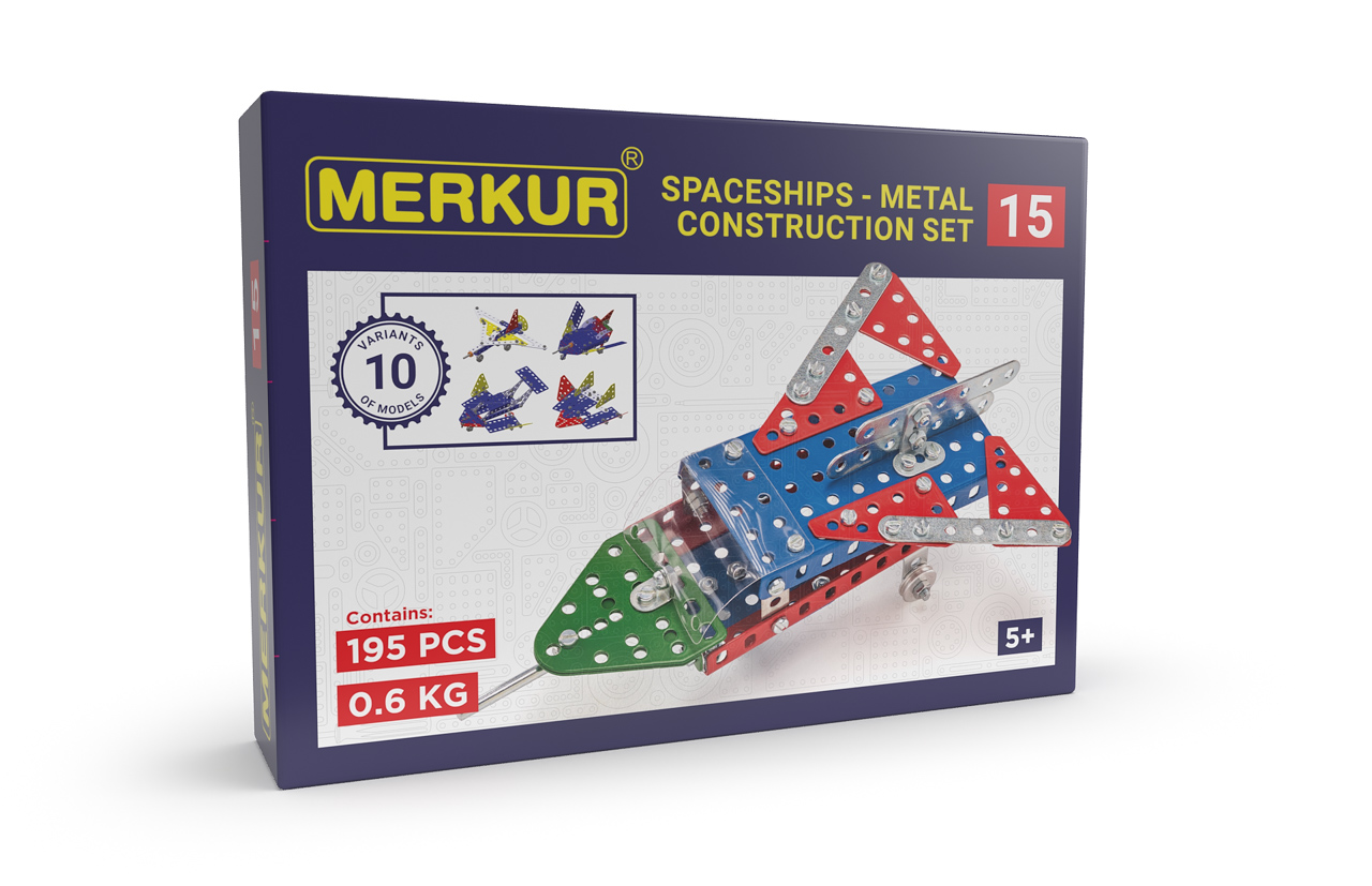 MERKUR - Stavebnice Merkur 015 Raketoplán, 195 dílů, 10 modelů